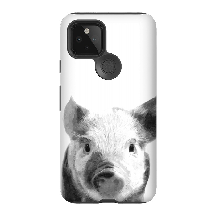 Pixel 5 StrongFit Black and White Pig by Alemi