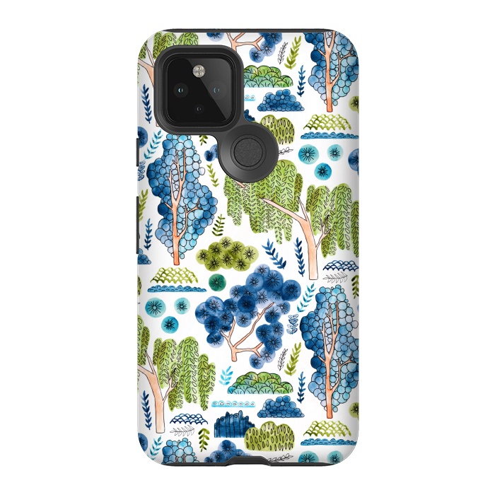 Pixel 5 StrongFit Watercolor Chinoiserie Trees  by Tigatiga