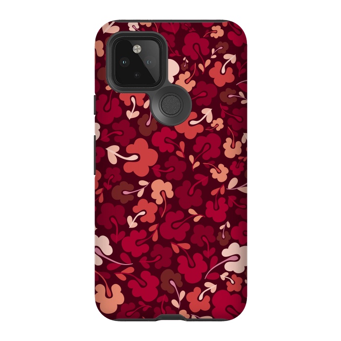 Pixel 5 StrongFit Ditsy Flowers in Pink and Red by Paula Ohreen