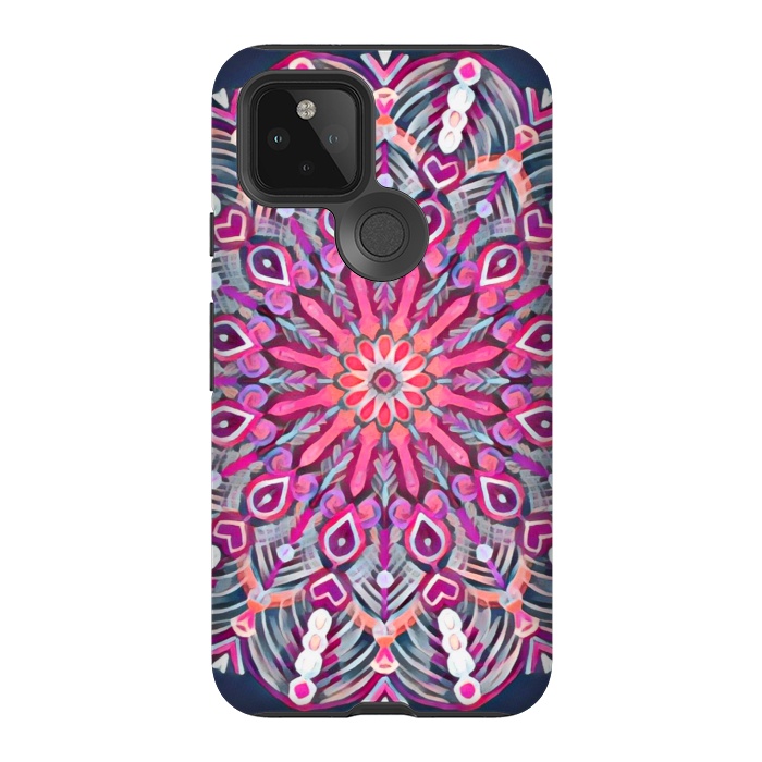 Pixel 5 StrongFit Magenta Party Boho Mandala  by Micklyn Le Feuvre
