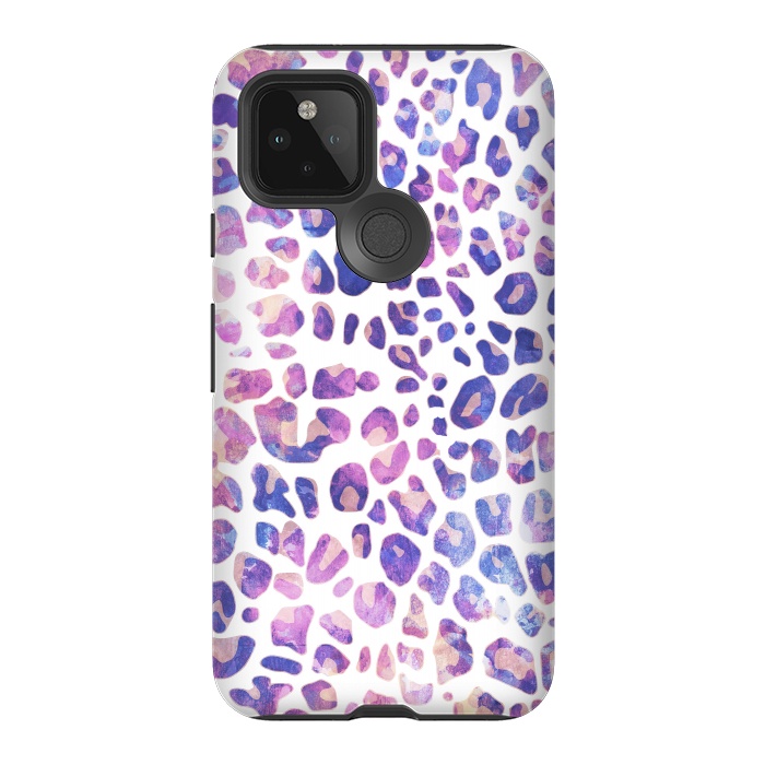 Pixel 5 StrongFit Purple pink painted leopard print by Oana 