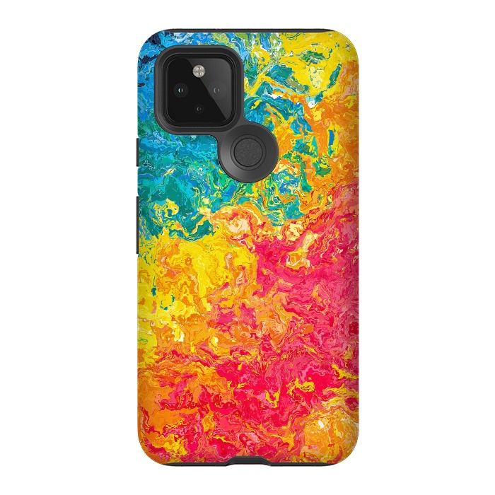 Pixel 5 StrongFit Rainbow Abstract Painting II by Art Design Works
