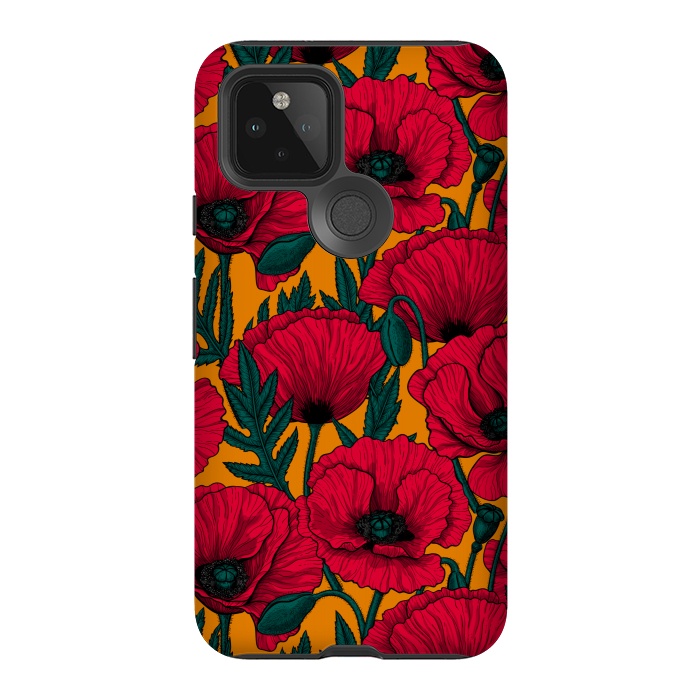 Pixel 5 StrongFit Red poppy garden by Katerina Kirilova