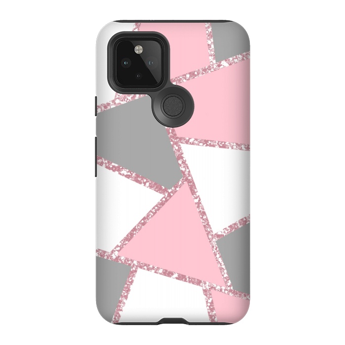 Pixel 5 StrongFit Geometric pink glitters by Jms