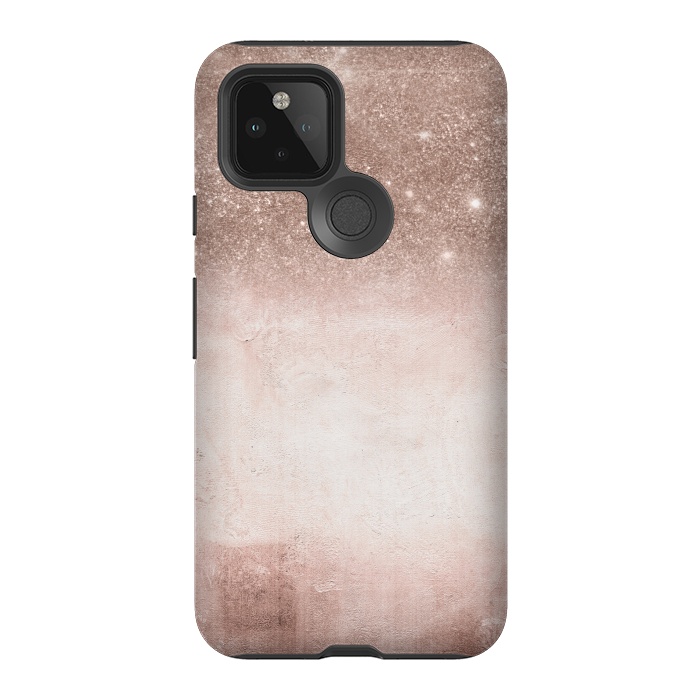 Pixel 5 StrongFit Rose Gold Blush Glitter and  Concrete by  Utart