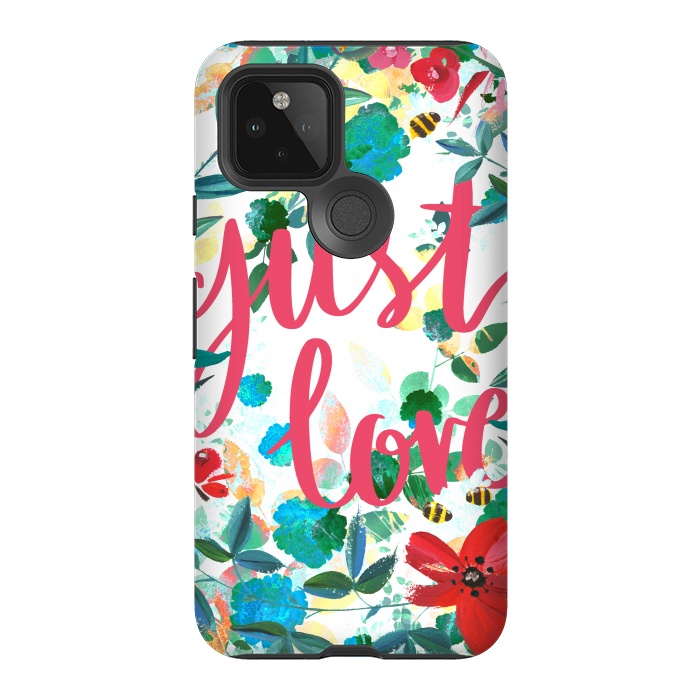 Pixel 5 StrongFit Just love vibrant flowers and insects Valentine's by Oana 