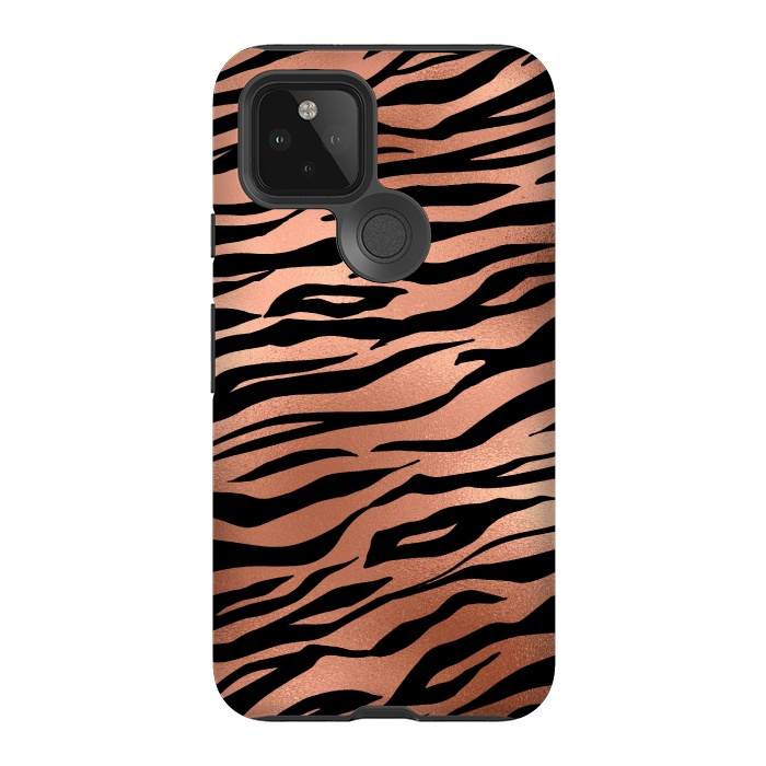 Pixel 5 StrongFit Copper and Black Tiger by  Utart
