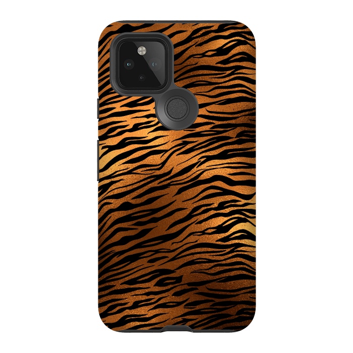 Pixel 5 StrongFit Copper Gold Tiger by  Utart