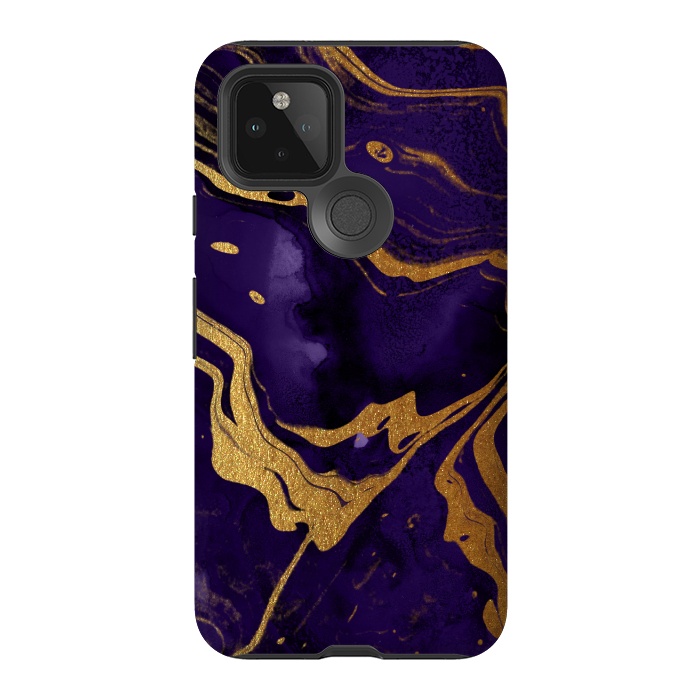 Pixel 5 StrongFit Purple and Gold Marble Ink by  Utart