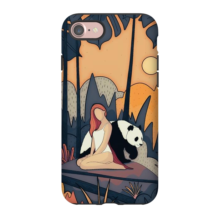 iPhone 7 StrongFit The panda and the girl by Steve Wade (Swade)