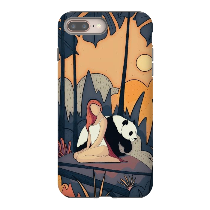 iPhone 7 plus StrongFit The panda and the girl by Steve Wade (Swade)