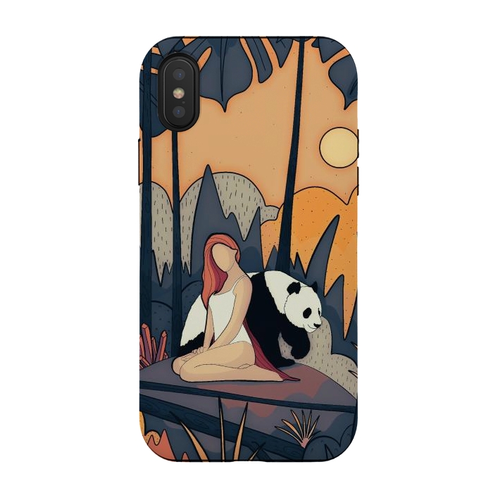 iPhone Xs / X StrongFit The panda and the girl by Steve Wade (Swade)