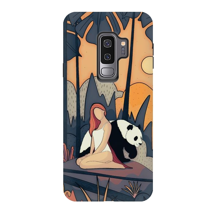 Galaxy S9 plus StrongFit The panda and the girl by Steve Wade (Swade)