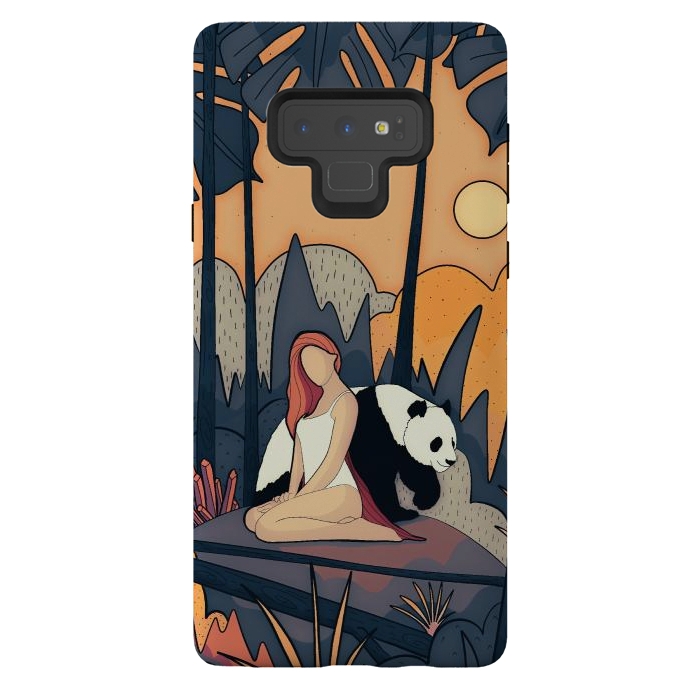 Galaxy Note 9 StrongFit The panda and the girl by Steve Wade (Swade)