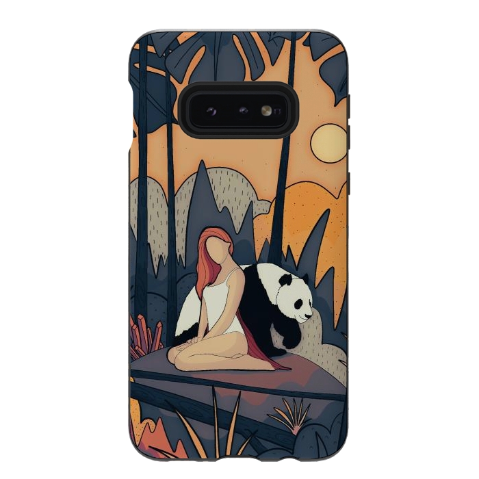 Galaxy S10e StrongFit The panda and the girl by Steve Wade (Swade)