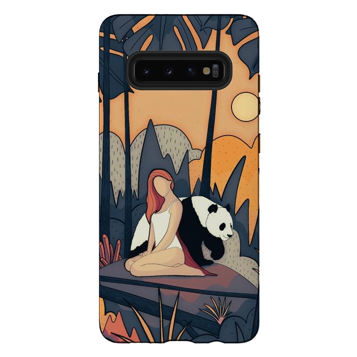 Galaxy S10 plus StrongFit The panda and the girl by Steve Wade (Swade)