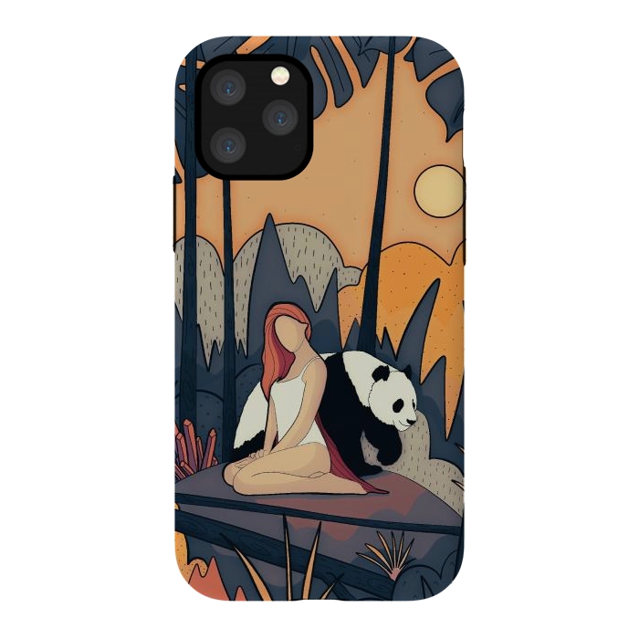 iPhone 11 Pro StrongFit The panda and the girl by Steve Wade (Swade)