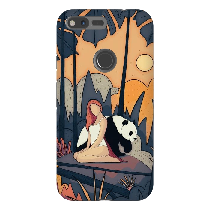 Pixel XL StrongFit The panda and the girl by Steve Wade (Swade)