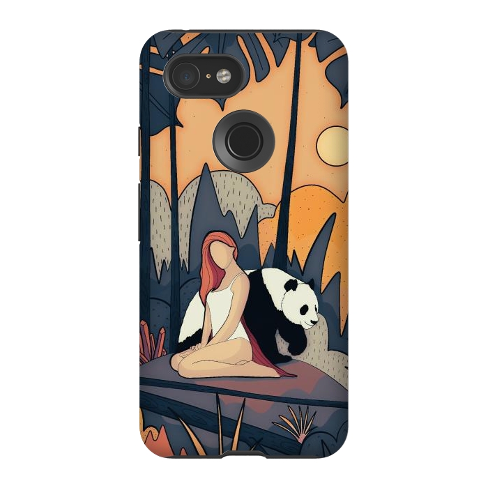 Pixel 3 StrongFit The panda and the girl by Steve Wade (Swade)