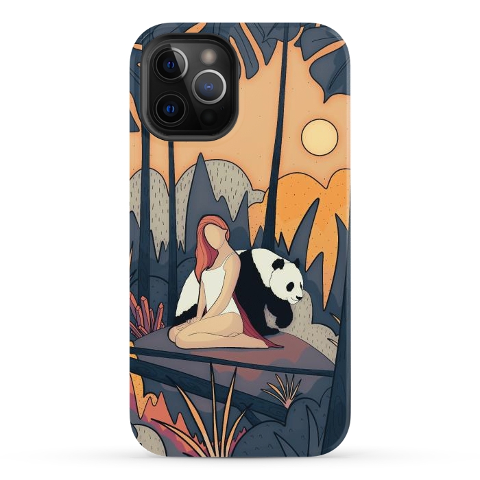 iPhone 12 Pro Max StrongFit The panda and the girl by Steve Wade (Swade)