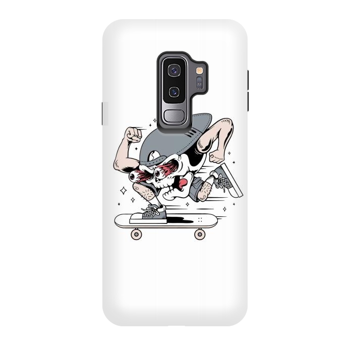 Galaxy S9 plus StrongFit Skull Skateboarding 1 by Afif Quilimo