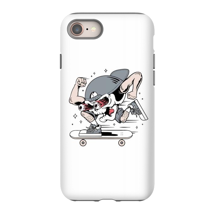 iPhone 8 StrongFit Skull Skateboarding 1 by Afif Quilimo