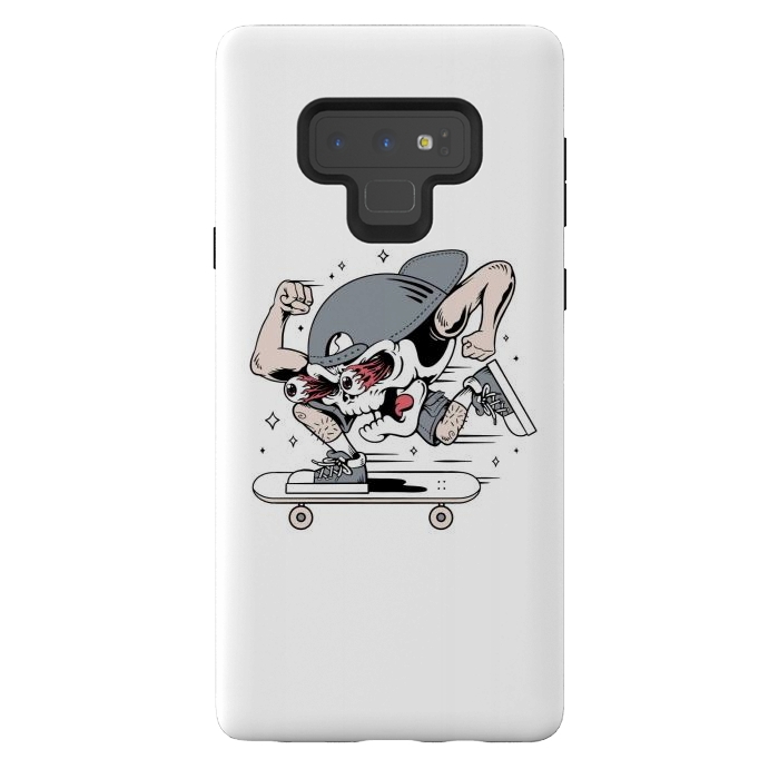 Galaxy Note 9 StrongFit Skull Skateboarding 1 by Afif Quilimo