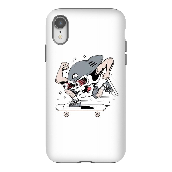 iPhone Xr StrongFit Skull Skateboarding 1 by Afif Quilimo