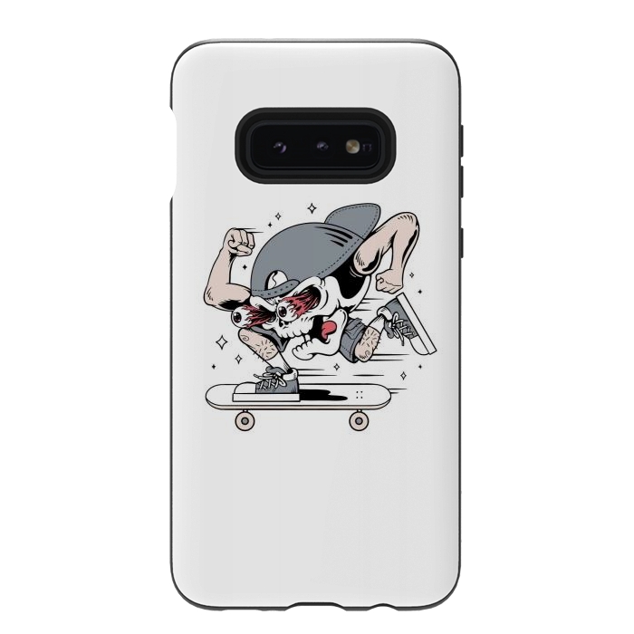 Galaxy S10e StrongFit Skull Skateboarding 1 by Afif Quilimo