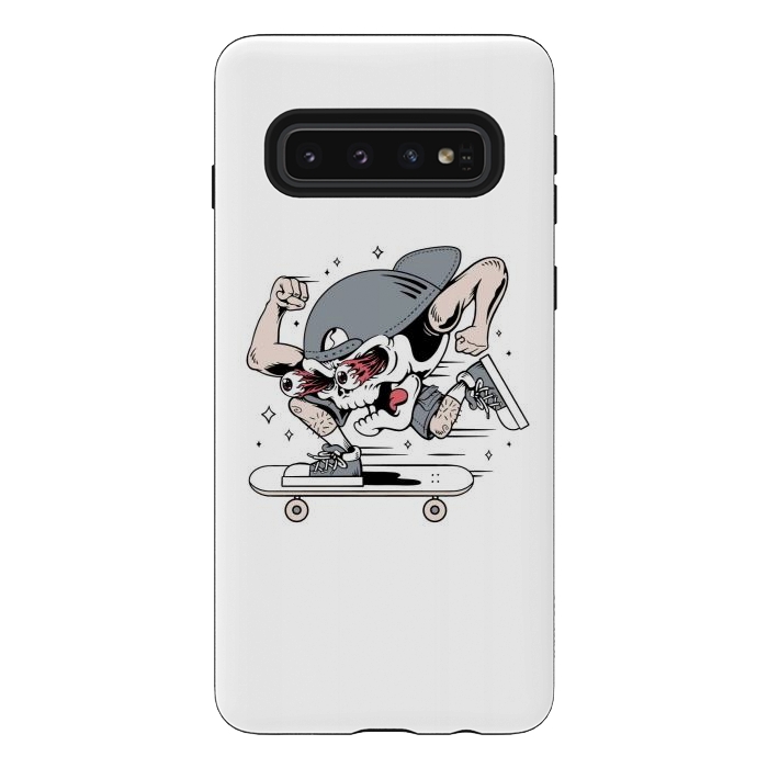 Galaxy S10 StrongFit Skull Skateboarding 1 by Afif Quilimo