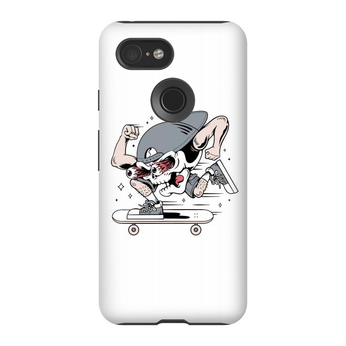 Pixel 3 StrongFit Skull Skateboarding 1 by Afif Quilimo