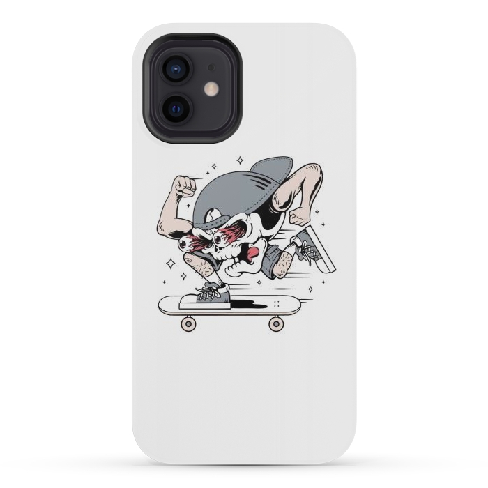 iPhone 12 mini StrongFit Skull Skateboarding 1 by Afif Quilimo