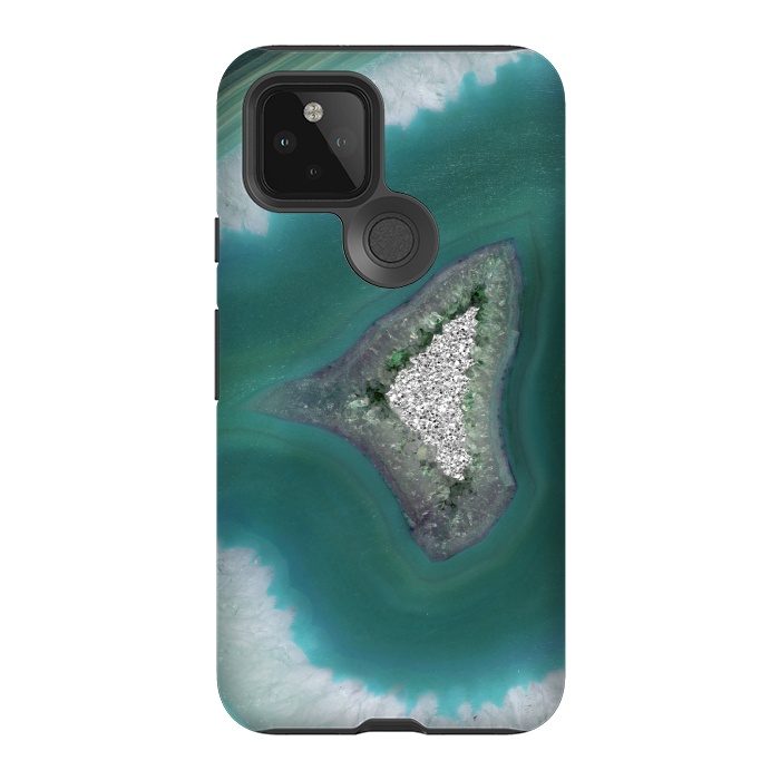 Pixel 5 StrongFit The ocean island- green and teal agate by  Utart