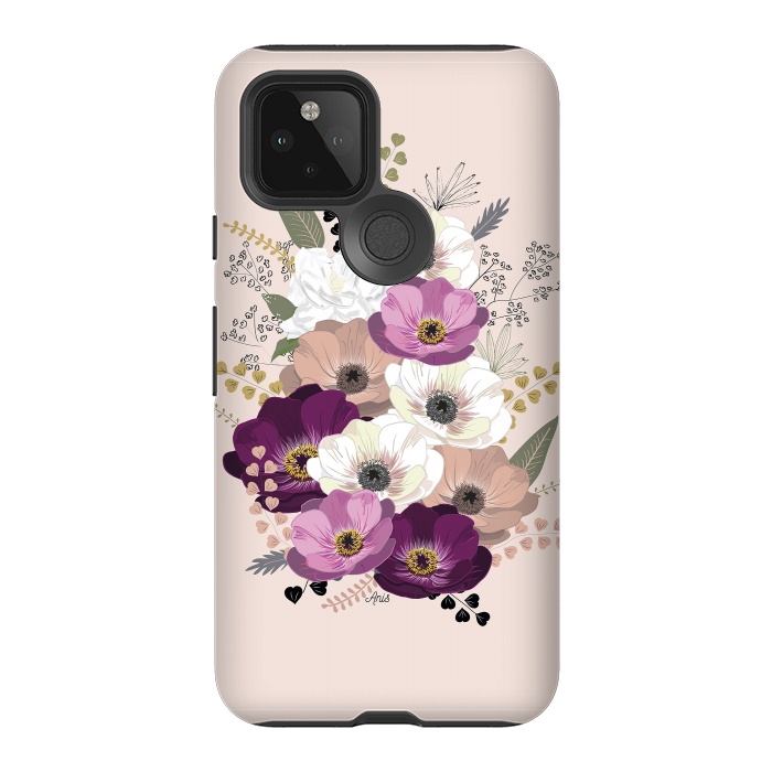 Pixel 5 StrongFit Anemones Bouquet Nude by Anis Illustration
