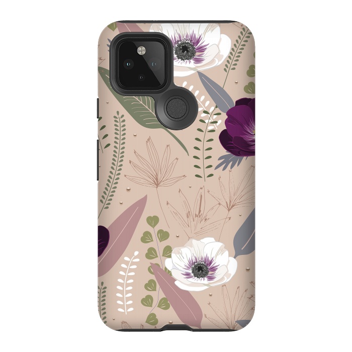 Pixel 5 StrongFit Anemones Violet by Anis Illustration
