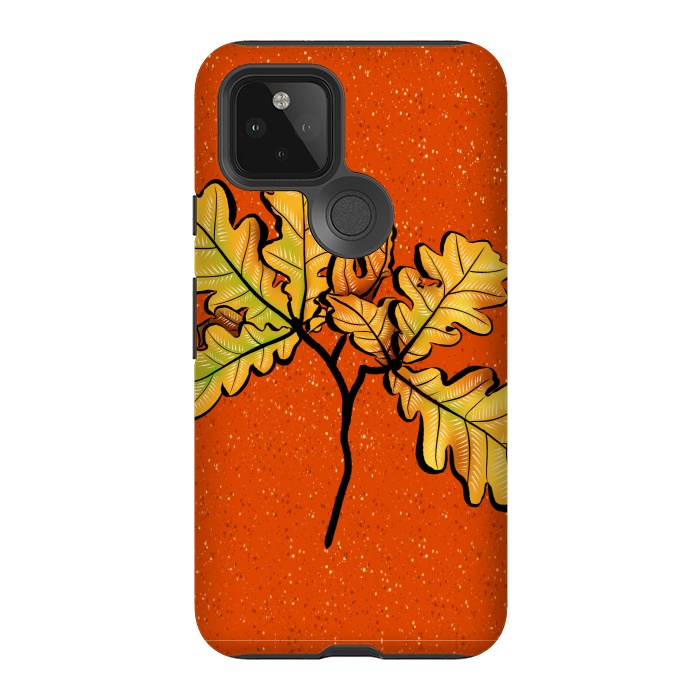 Pixel 5 StrongFit Oak Leaves Autumnal Botanical Art by Boriana Giormova