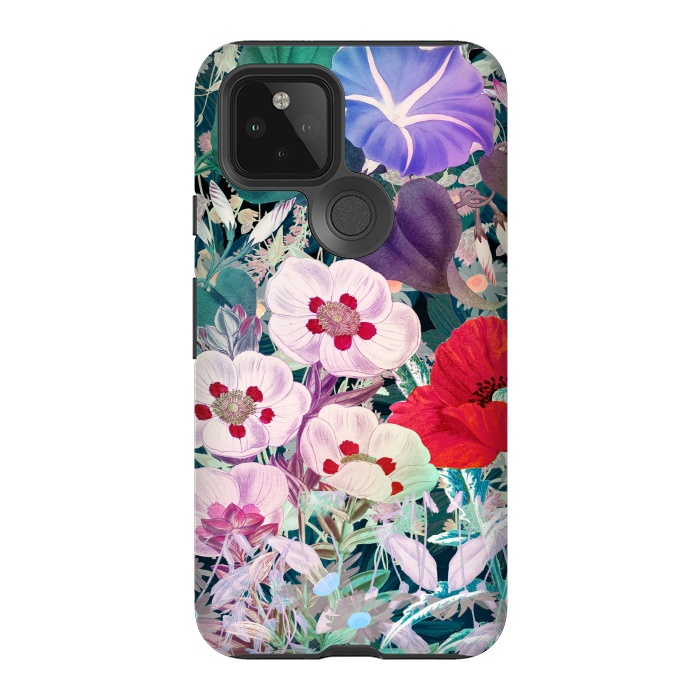Pixel 5 StrongFit Rich colorful flowers - botanical illustration by Oana 