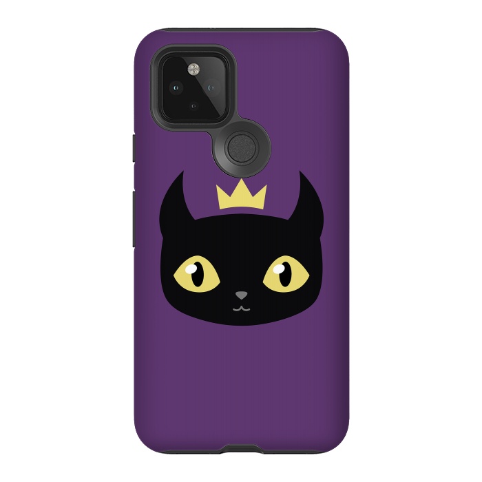 Pixel 5 StrongFit Black cat king by Laura Nagel