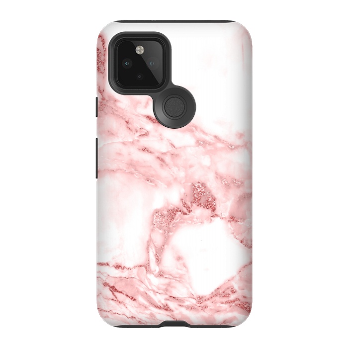 Pixel 5 StrongFit RoseGold and White Fashion Marble  by  Utart