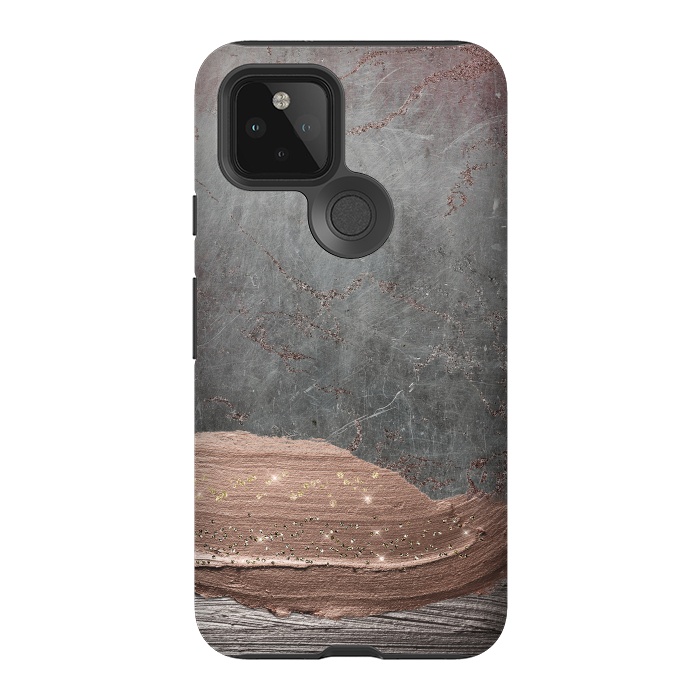 Pixel 5 StrongFit Blush thick hand drawn strokes on Concrete by  Utart