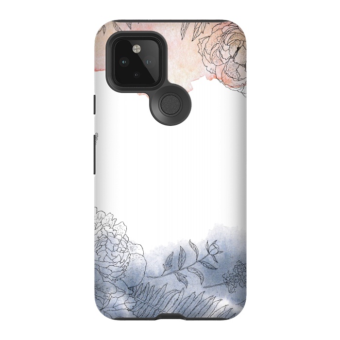 Pixel 5 StrongFit Blush and Blue Ink and Florals  by  Utart