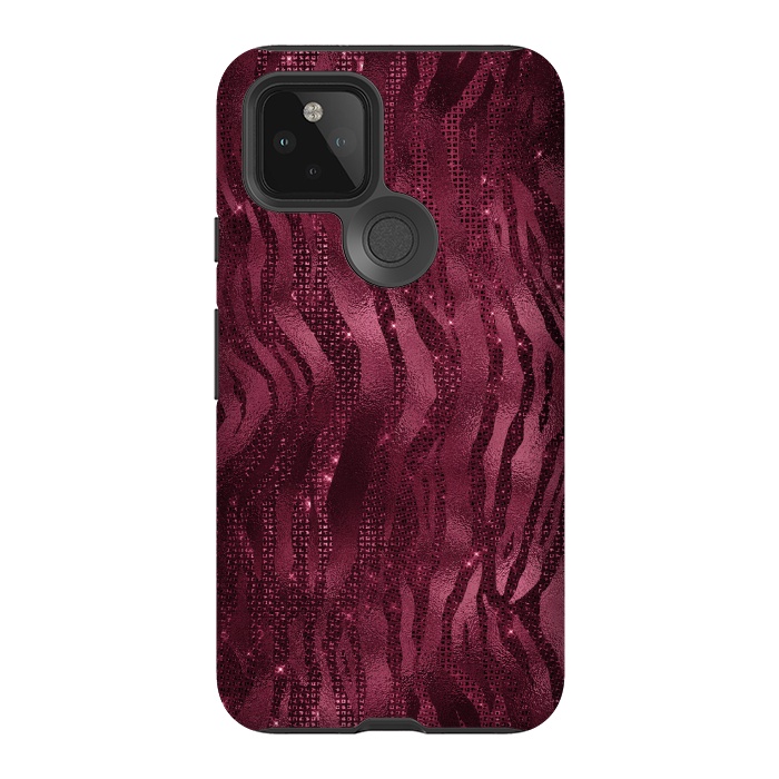 Pixel 5 StrongFit Purple Pink Tiger Skin by  Utart
