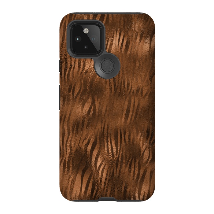 Pixel 5 StrongFit Jungle Journey - Copper Safari Tiger Skin Pattern 2 by  Utart