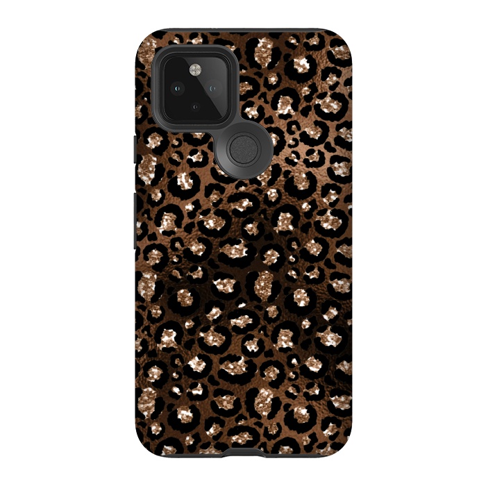 Pixel 5 StrongFit Jungle Journey - Copper Safari Leopard Skin Pattern  by  Utart