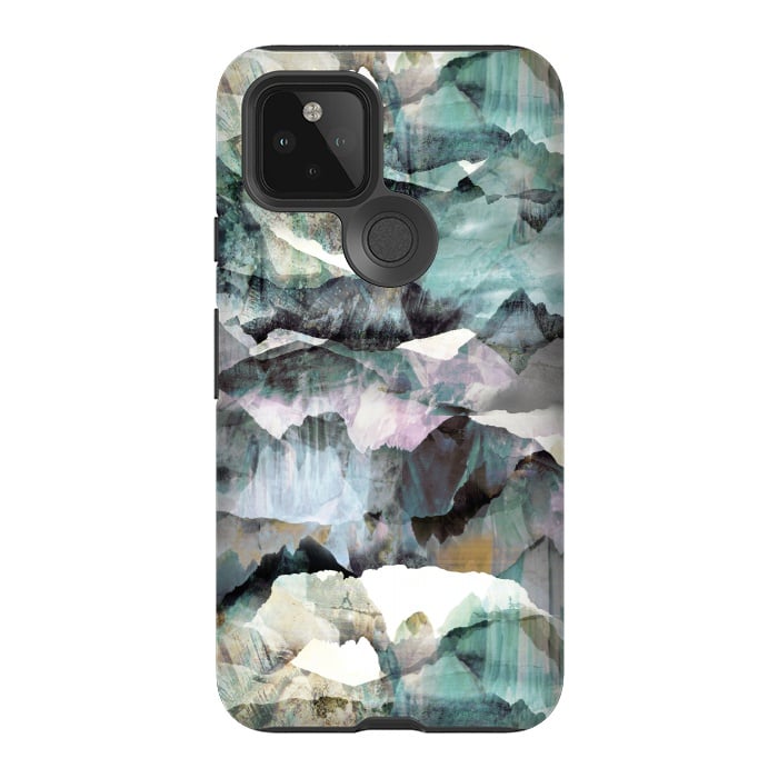 Pixel 5 StrongFit Painted marble mountains gemstones by Oana 
