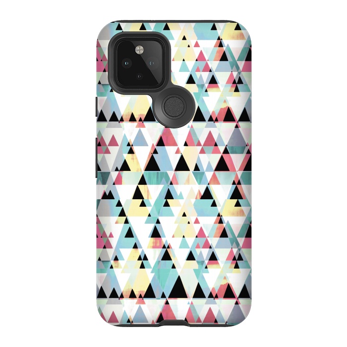 Pixel 5 StrongFit Colorful triangles pine forest by Oana 