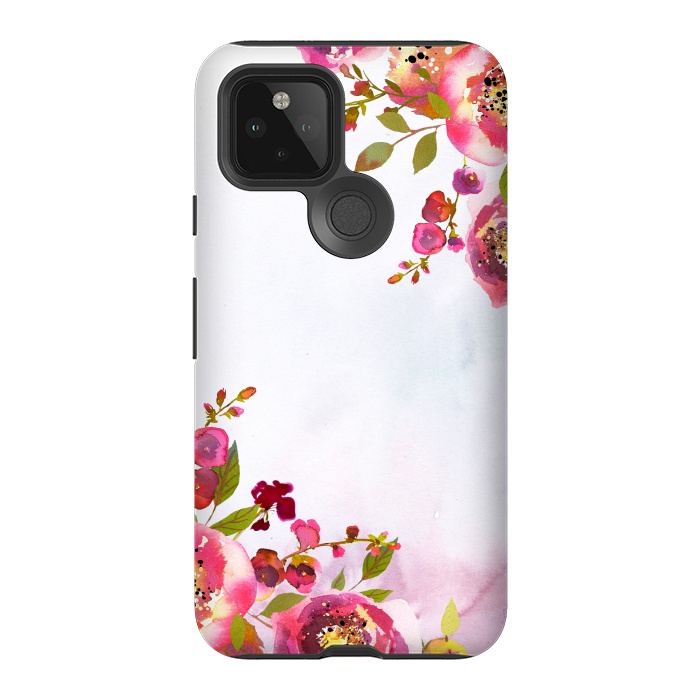 Pixel 5 StrongFit Pink Florals by  Utart