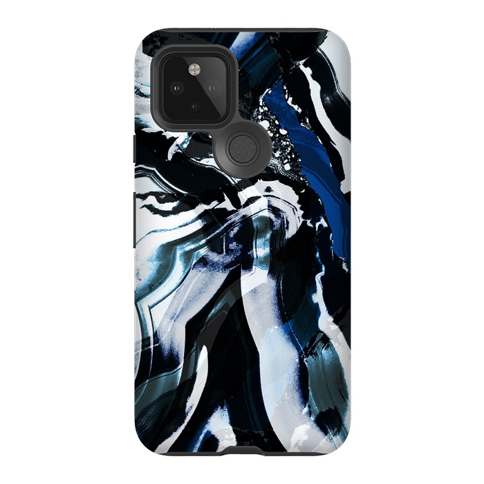 Pixel 5 StrongFit Ink brushed painted marble by Oana 