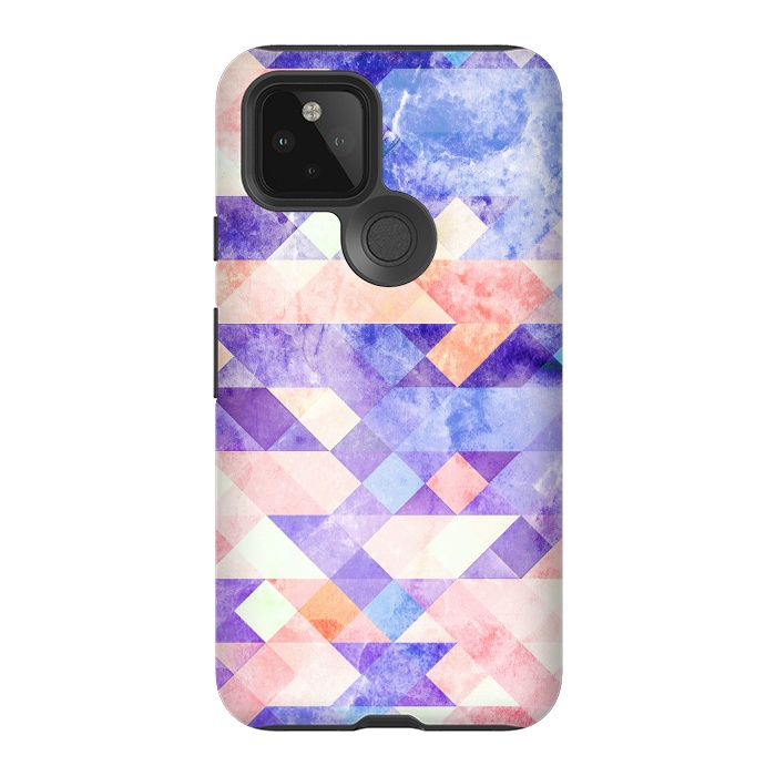Pixel 5 StrongFit Colorful marble geometric tiles by Oana 