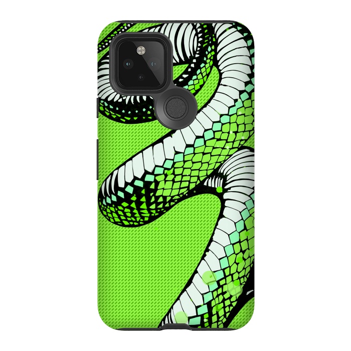 Pixel 5 StrongFit Green Snake by Carlos Maciel